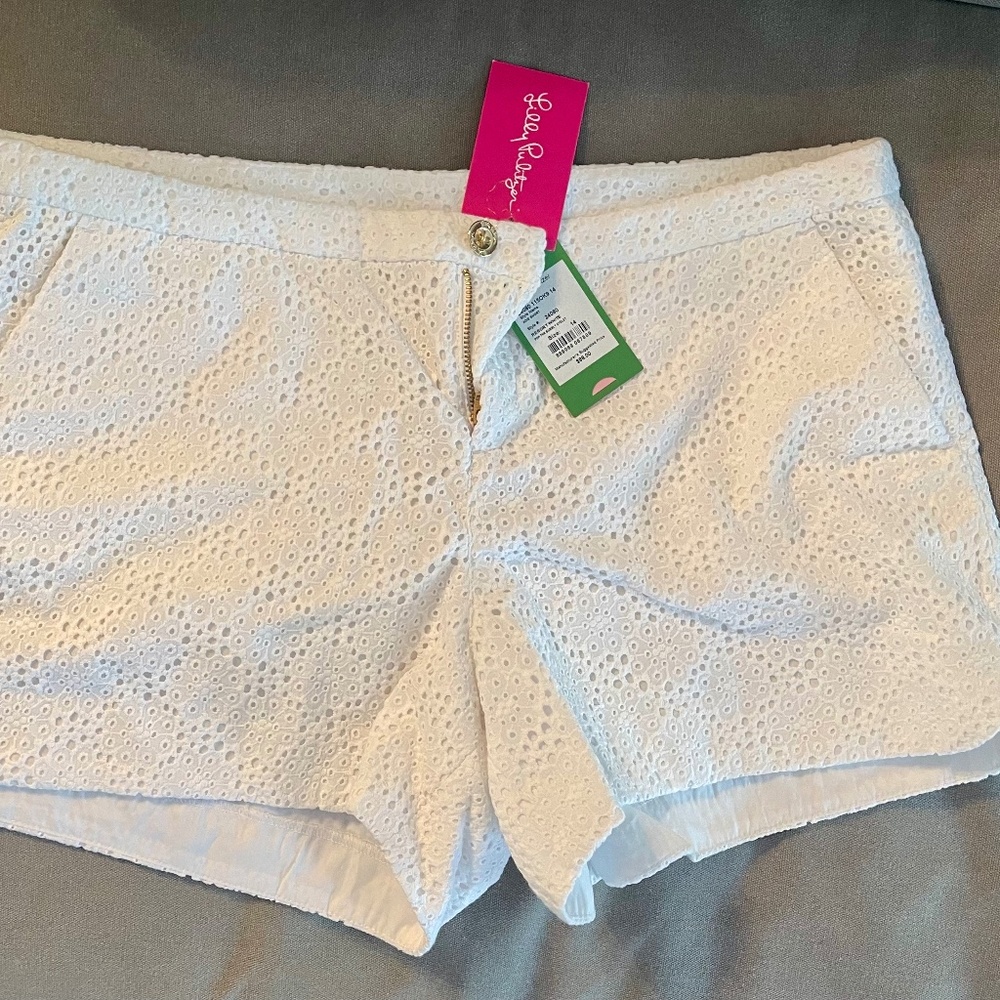 Lily Pulitzer White Lace Shorts 14